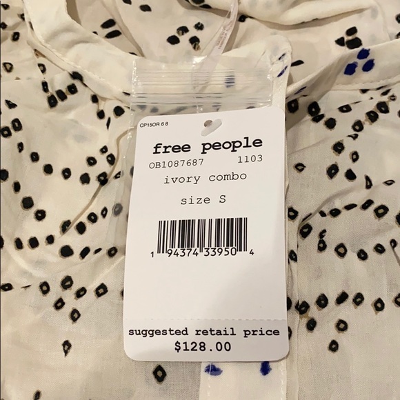 NWT Free People | Shibori flowy tunic Ivory - Picture 7 of 7